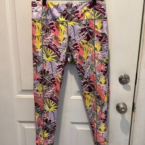 Pro Player Multicolor Leaf Print Kids Leggings